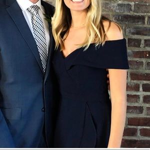 XSCAPE Navy Off The Shoulder Dress